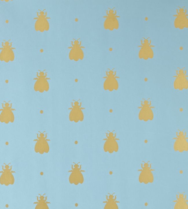 Bumble Bee Wallpaper by Farrow & Ball in Stone Blue Jane Clayton