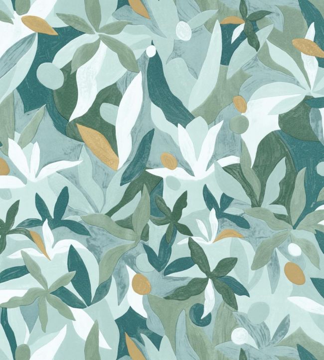 Fauve Wallpaper by Caselio Vert Emeraude Dore