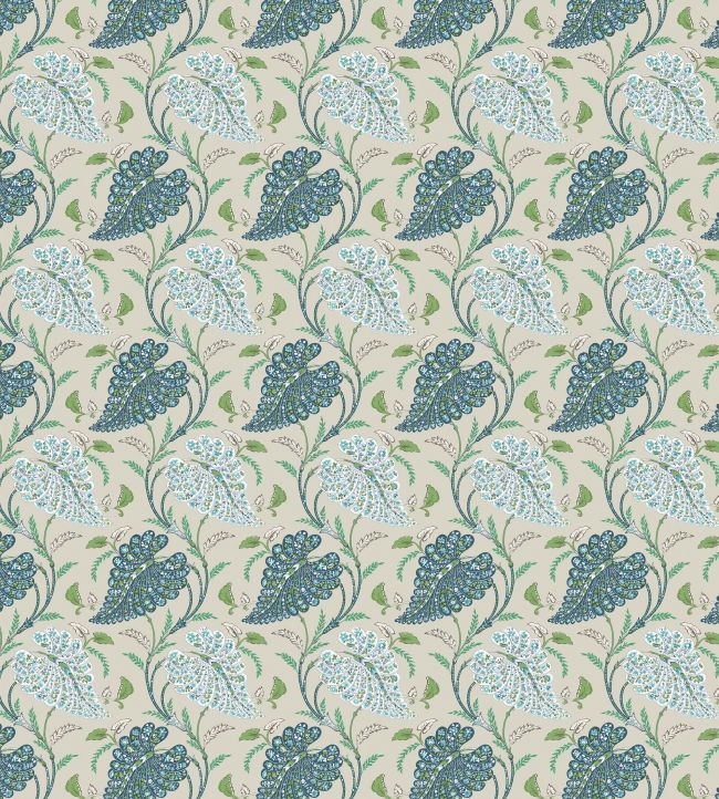 Felbrigg Fabric by Nina Campbell Indigo/Green