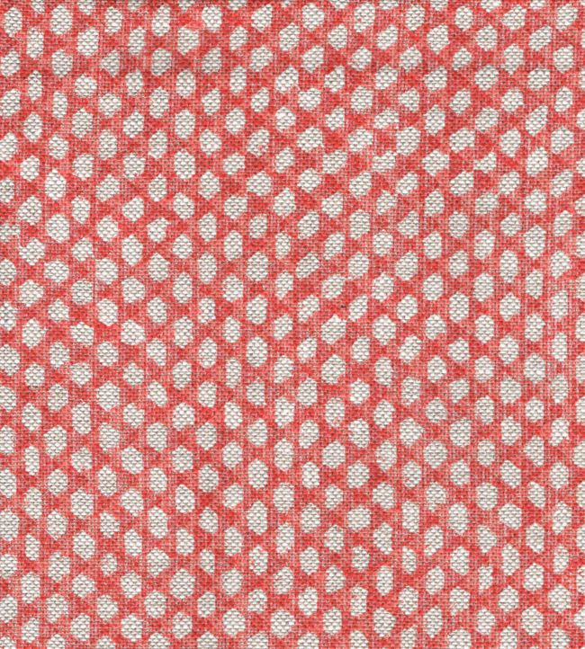 Wicker Linen Fabric by Fermoie Red