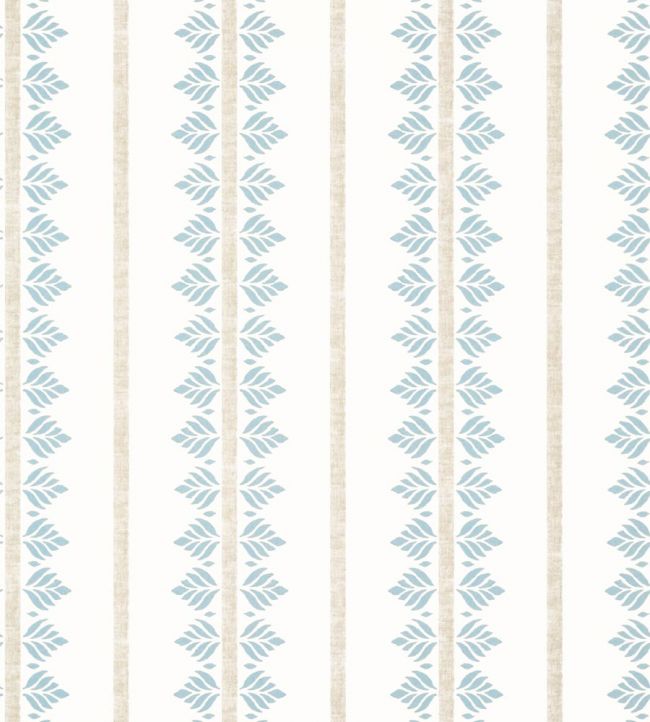 Fern Stripe Wallpaper in Spa Blue by Anna French | Jane Clayton