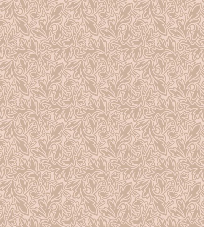 Feuille Wallpaper by Farrow & Ball Pink Ground / Templeton Pink