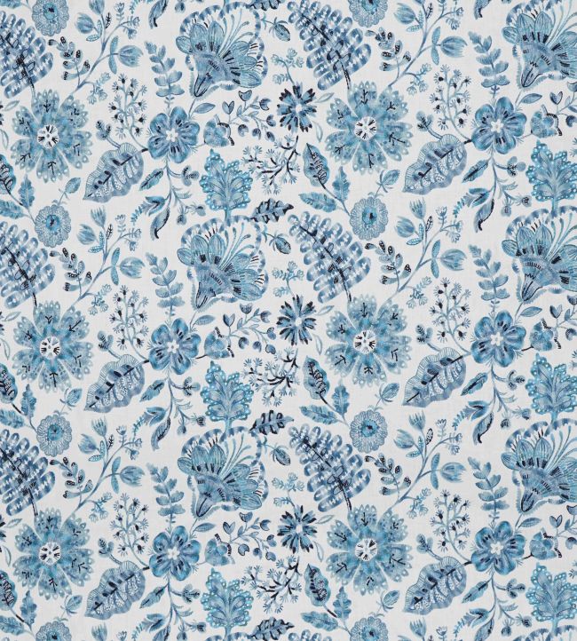 Flora Fabric by Jim Thompson No.9 Blue