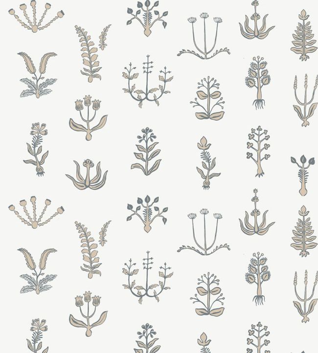 Floral Spot Wallpaper by Josephine Munsey Bude Blue/Cromwell Stone