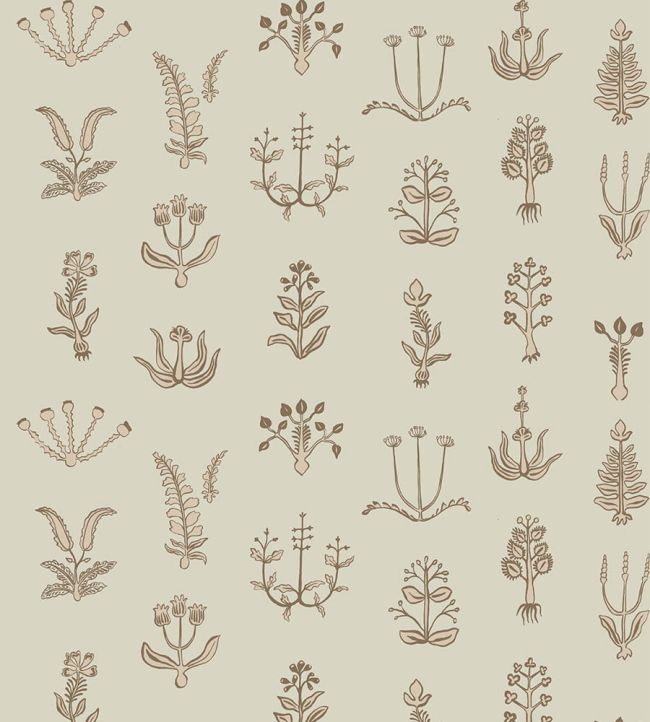 Floral Spot Wallpaper by Josephine Munsey Kemp Brown/Cromwel Stone