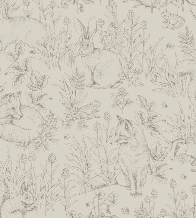 Forest Friends Wallpaper by Borastapeter Parchment