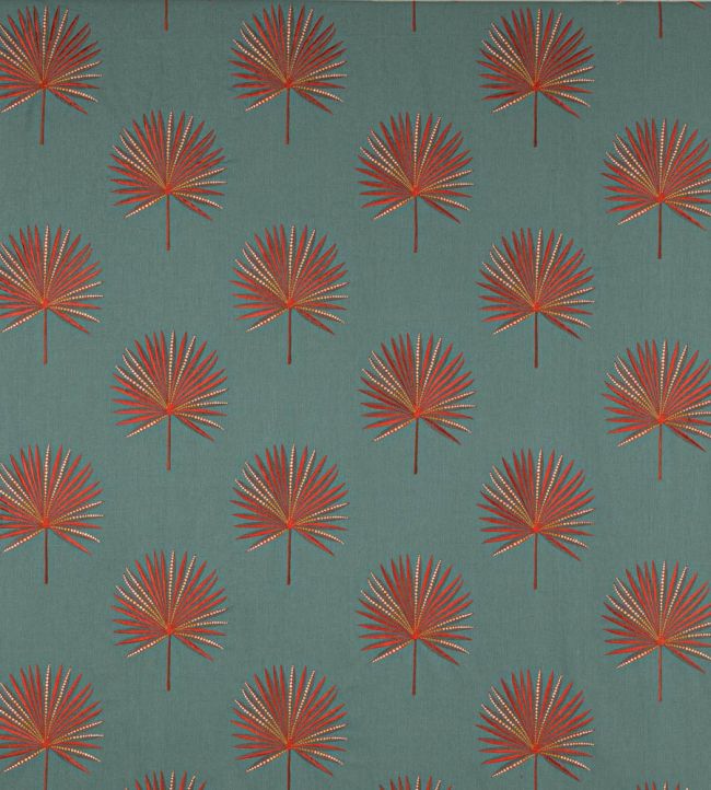 Fortunei Fabric by Jane Churchill Teal/Copper