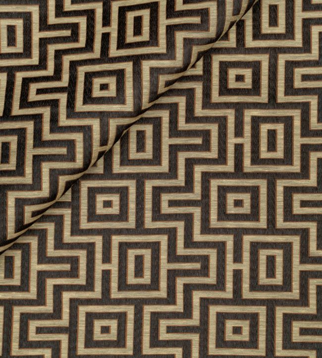 Fret Maze Fabric by Jim Thompson Black Walnut