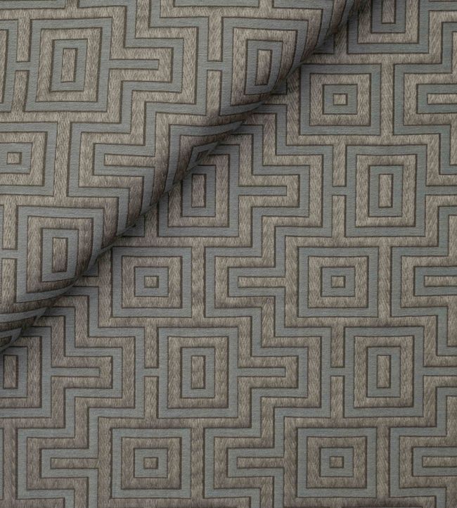 Fret Maze Fabric by Jim Thompson Shale Grey