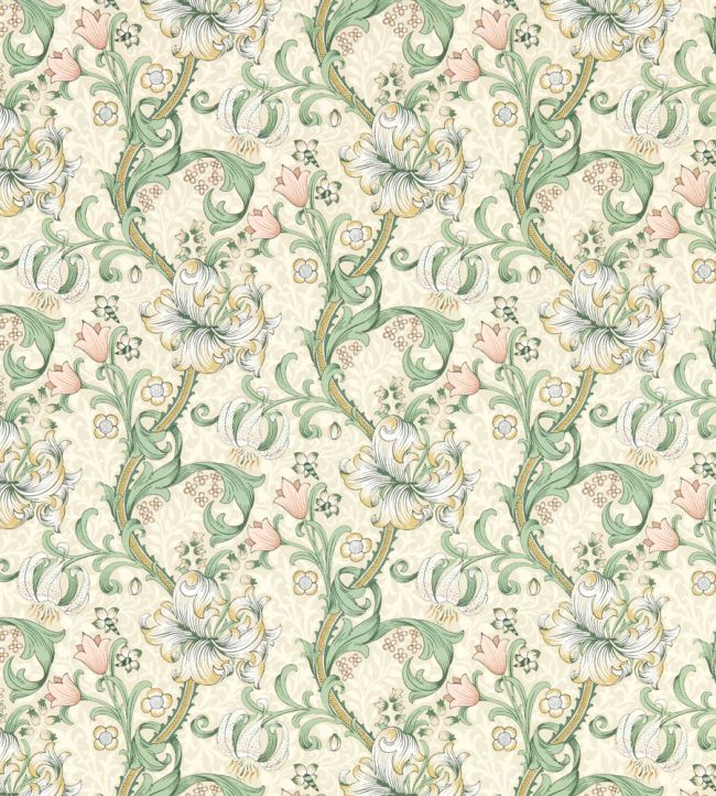 Golden Lily Wallpaper by Clarke & Clarke Linen/Blush
