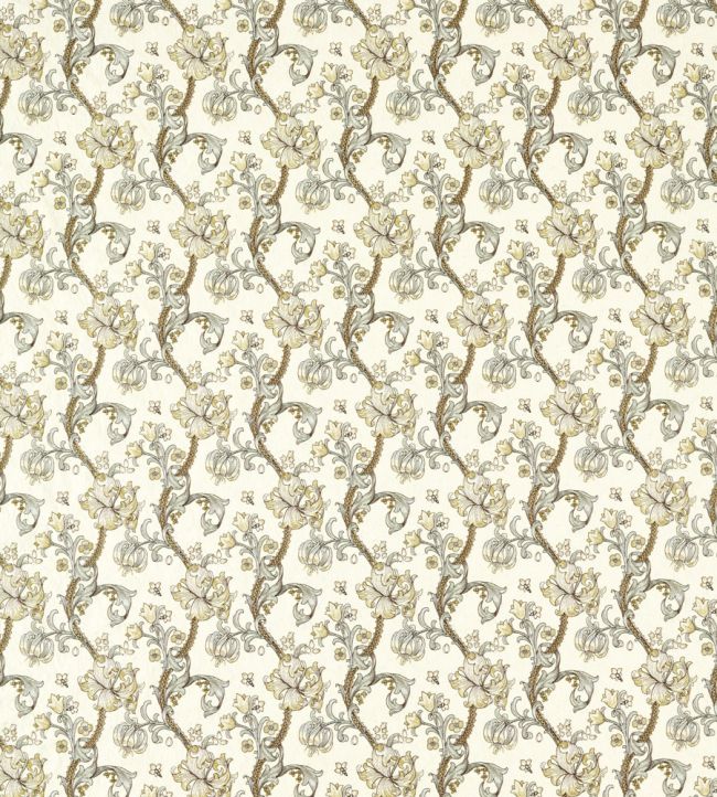 Golden Lily Embroidery Fabric by Clarke & Clarke Dove