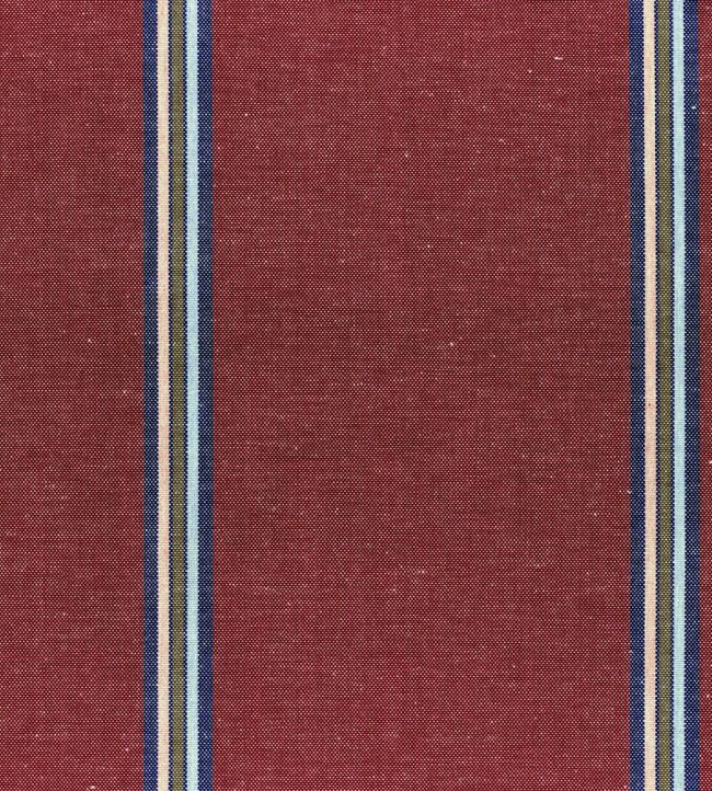 Gouache Stripe Fabric by Ian Mankin Claret