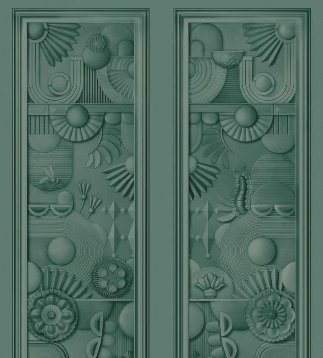 Greenhouse Gathering Window Mural by Moooi Forest Green