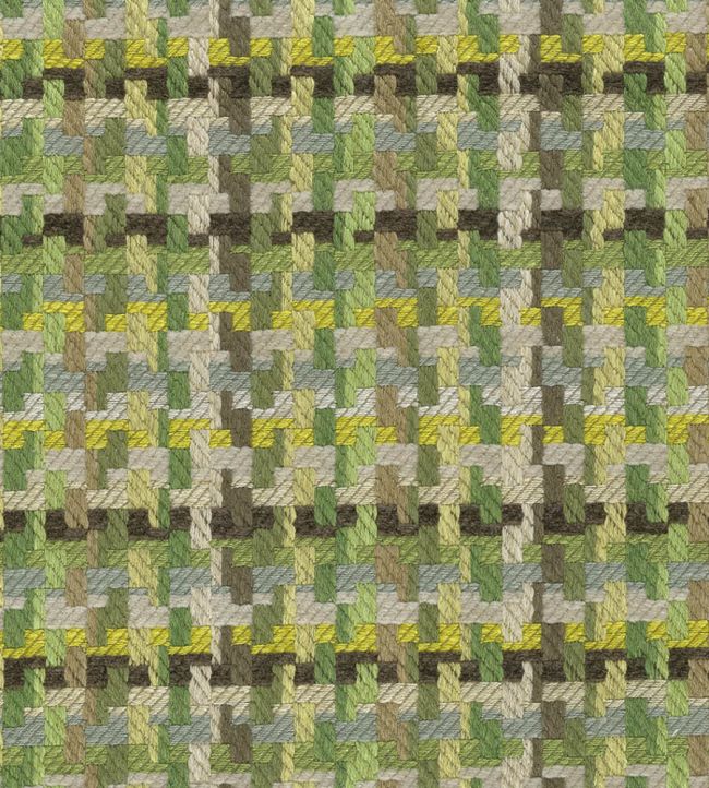 Hadlow Fabric by Nina Campbell Green/Chocolate/Chartreuse