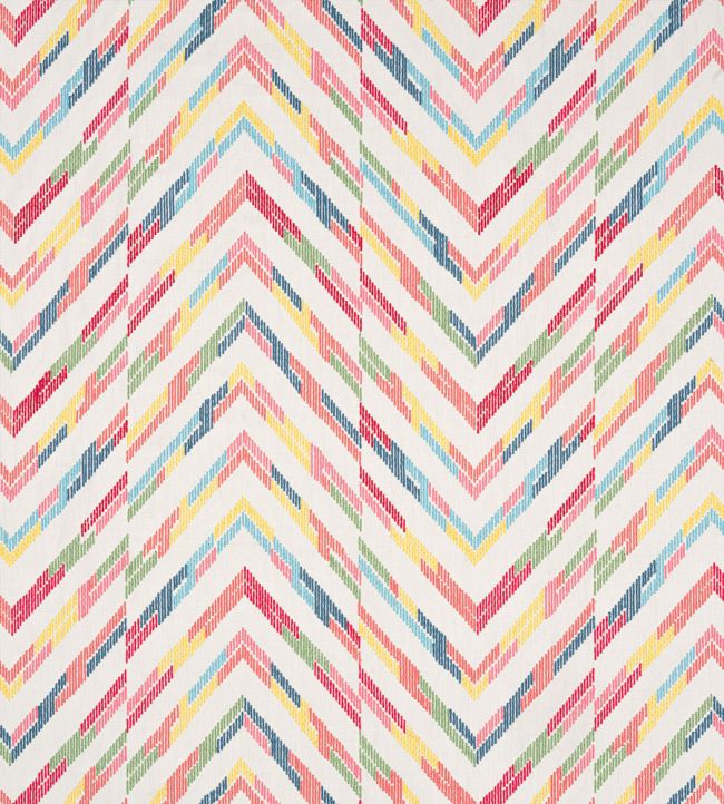 Hamilton Embroidery Fabric in Multi On Cream by Thibaut Jane Clayton