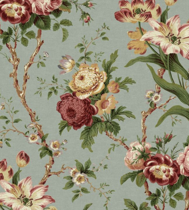 Hampton Fabric in Laurel by Warner House Jane Clayton