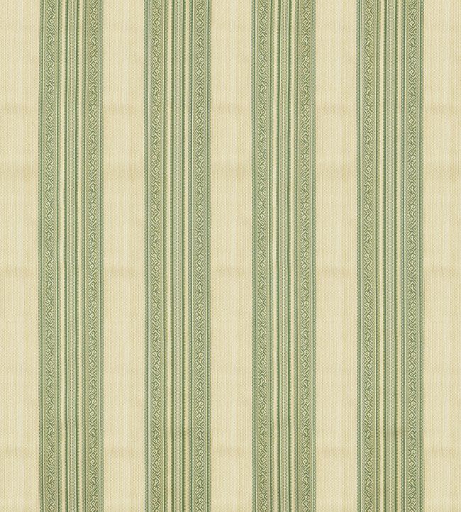 Hanover Stripe Fabric by Zoffany Evergreen