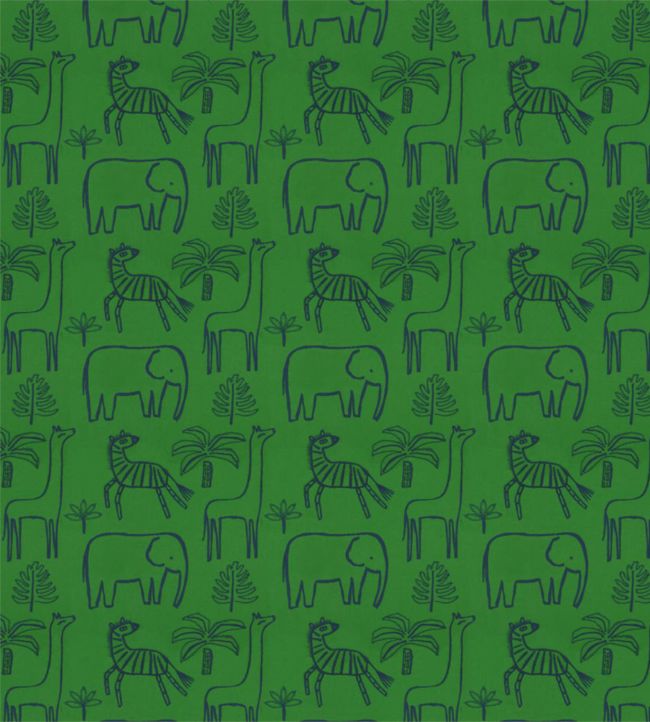 Funky Jungle Fabric by Harlequin Gecko/Cobalt