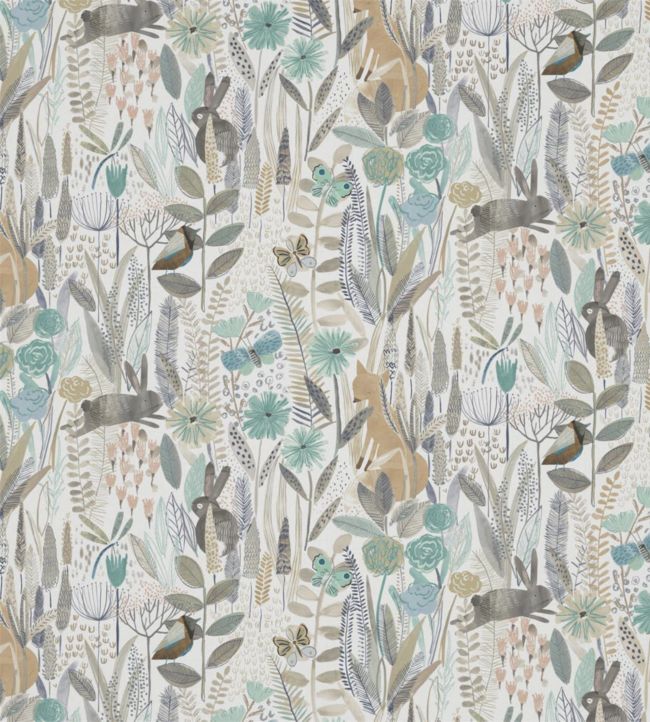 Hide and Seek Fabric by Harlequin Linen/Duck Egg/Stone