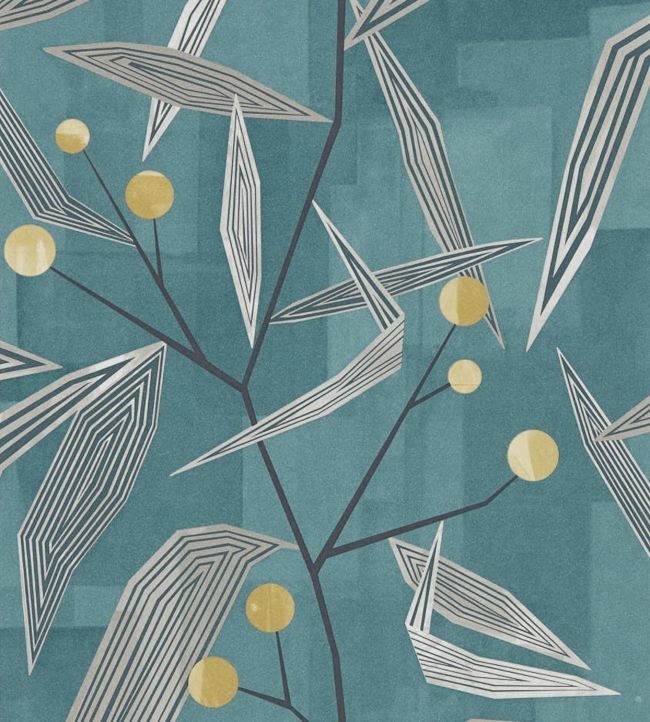 Entity Wallpaper by Harlequin in Teal/Linden | Jane Clayton