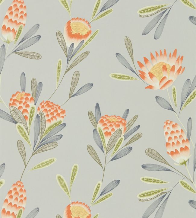 Cayo Wallpaper by Harlequin Coral/Silver