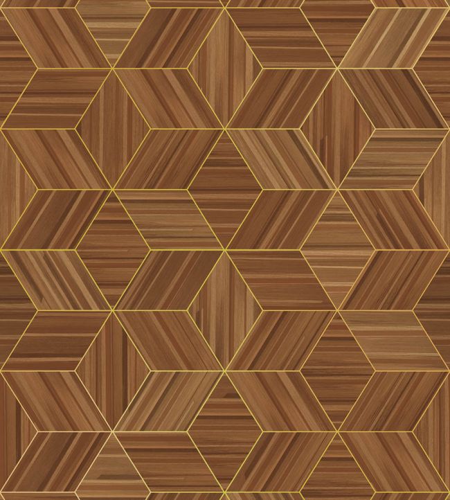 Herringbone Geo Mural by Eijffinger Brown/Taupe