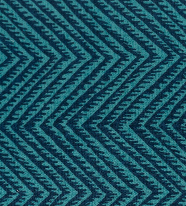 Herringbone Resist Fabric by Titley and Marr Indigo & Turquoise