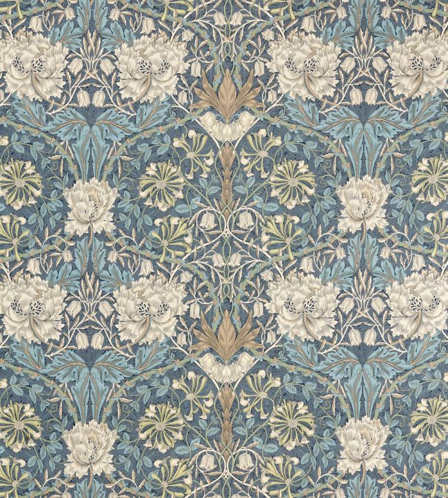Honeysuckle & Tulip Fabric by Morris & Co Woad/Thyme