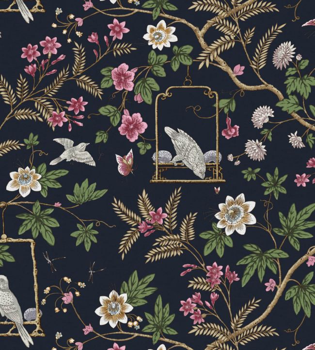 Horsham Velvet Fabric by Warner House Navy