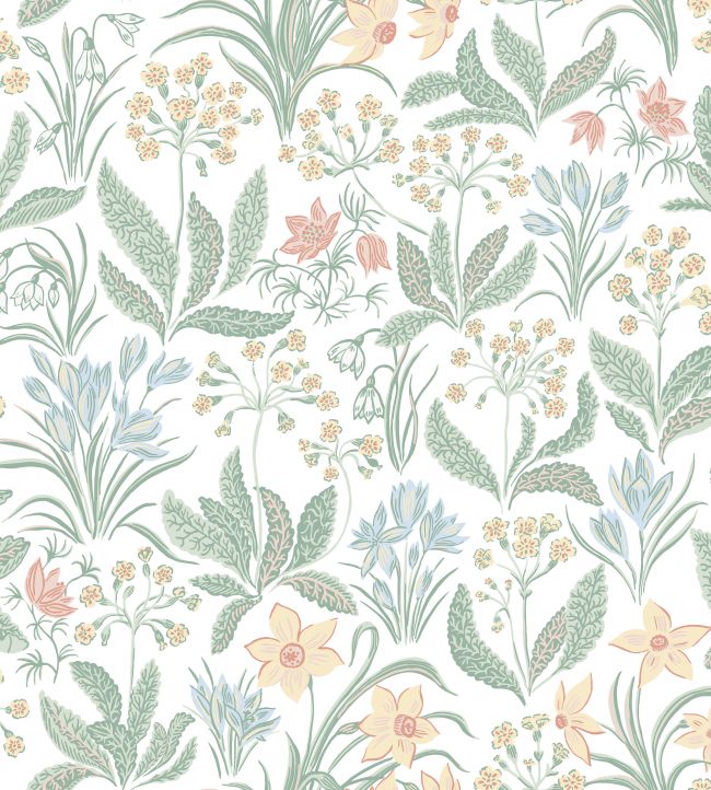 Huset I Solen Wallpaper in Spring Green by Sandberg | Jane Clayton