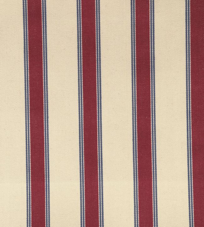 Blazer Stripe Fabric by Ian Mankin Peony/Airforce