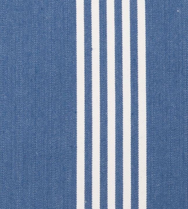 Oxford Stripe Fabric by Ian Mankin Navy