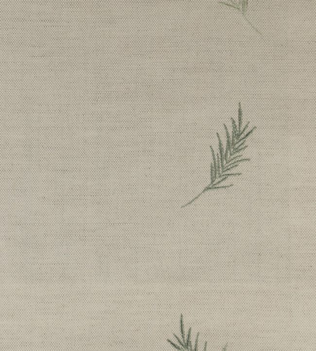Embroidered Union Fern Fabric by Ian Mankin Sage