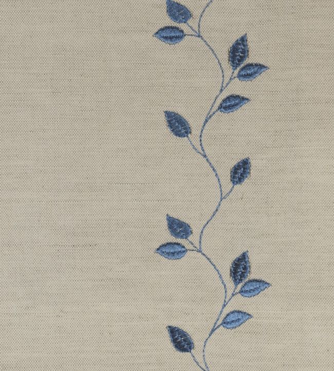 Embroidered Union Leaf Fabric by Ian Mankin Airforce