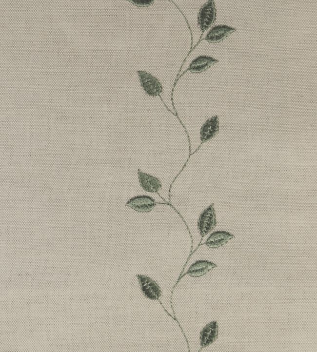 Embroidered Union Leaf Fabric by Ian Mankin Sage