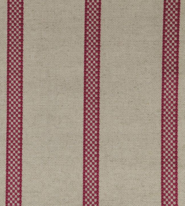 Hopsack Stripe Fabric by Ian Mankin Peony