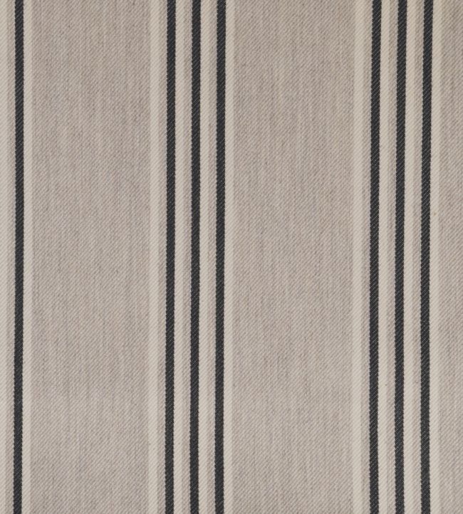 Henley Stripe Fabric by Ian Mankin Putty/Black