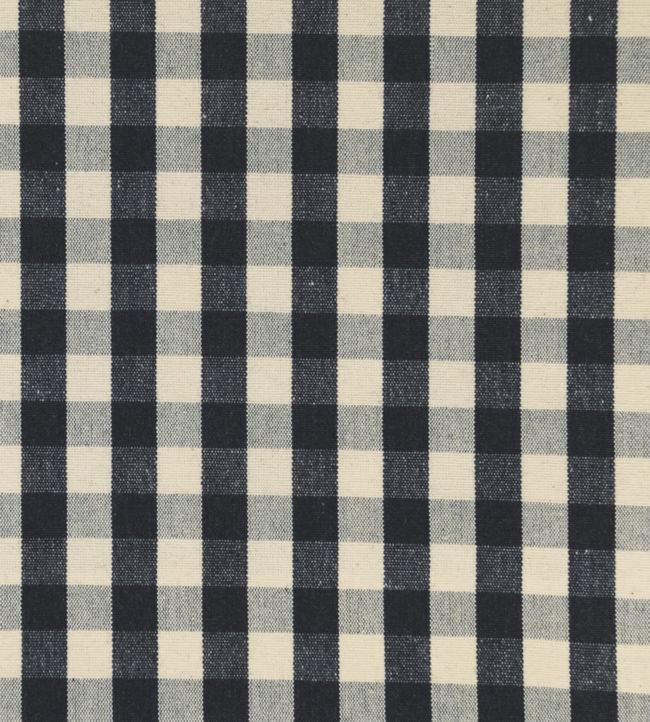 Suffolk Check Small Fabric by Ian Mankin Black