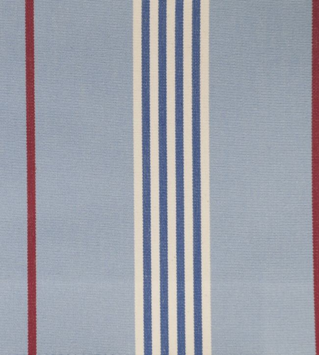 Worthing Stripe Fabric by Ian Mankin Sky