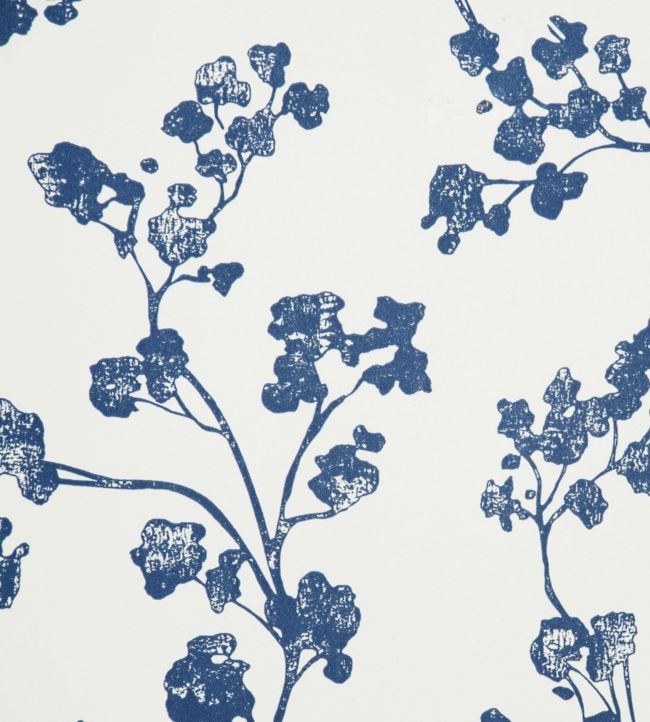 Kew Baltic Wallpaper by Ian Mankin in Navy Jane Clayton