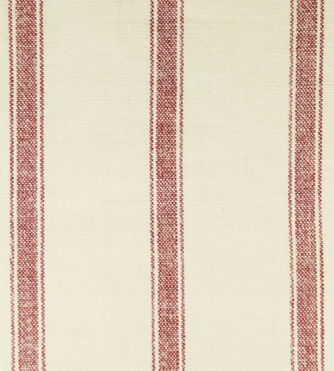 Angus Stripe Fabric by Ian Mankin Red