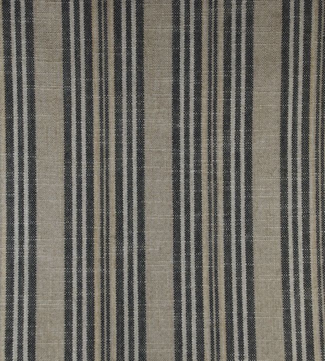 Jura Stripe Fabric by Ian Mankin Charcoal
