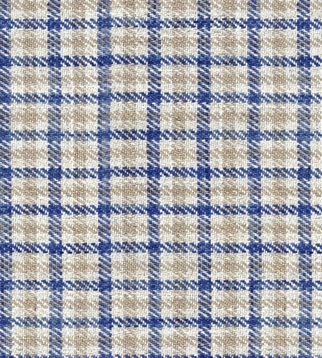 Nairn Check Fabric by Ian Mankin Blue