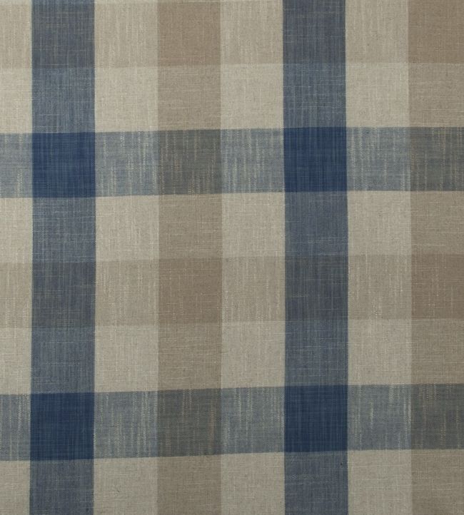 Oban Check Fabric by Ian Mankin Blue