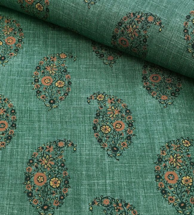 Jessamy Paisley Fabric by Ian Sanderson Teal