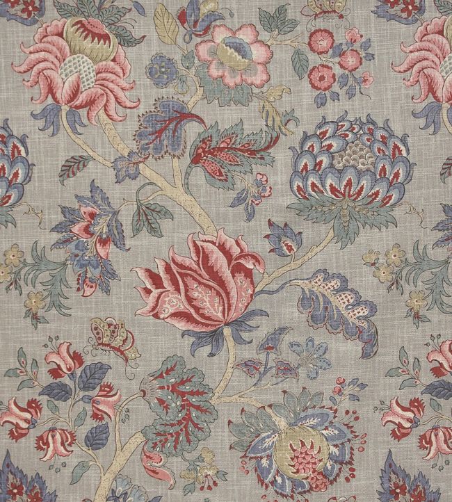 Oleander Fabric by Ian Sanderson in Swedish Grey Jane Clayton