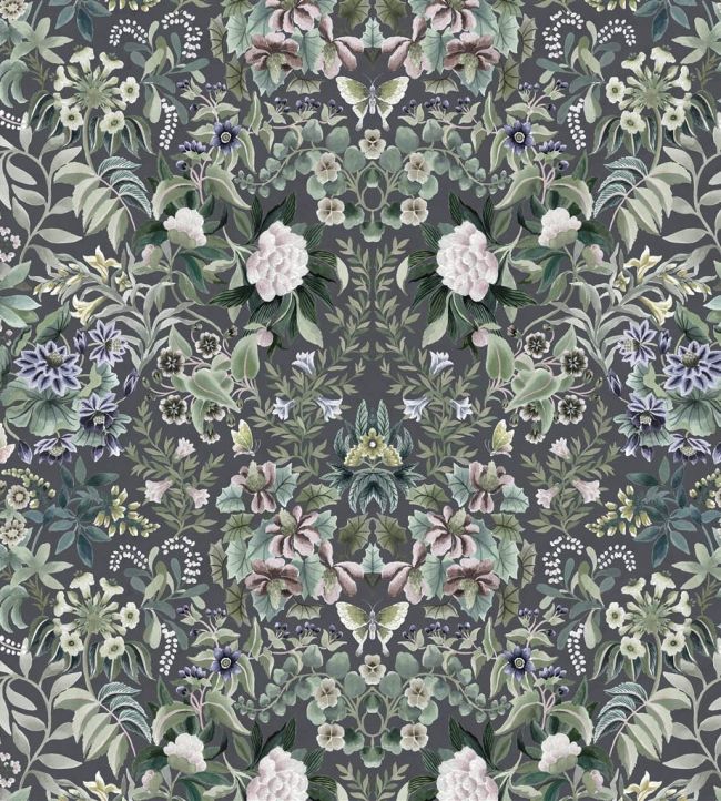 Ikebana Velvet Fabric by Designers Guild Graphite