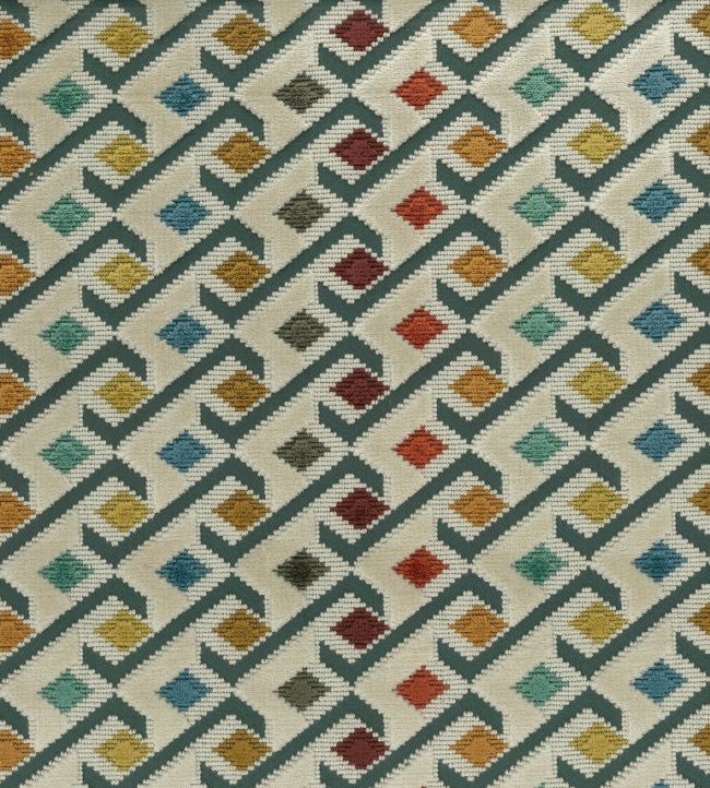 Ilaria Fabric by Osborne & Little Terracotta/Teal/Amber