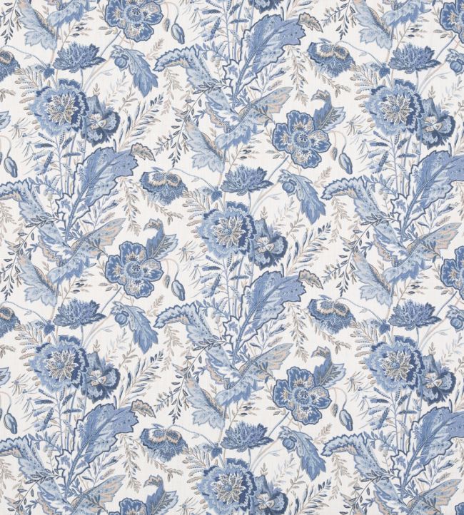 Blue shop floral material