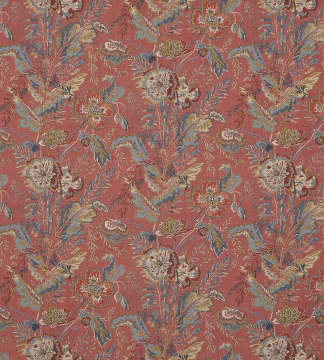 Indienne Flower Fabric by GP & J Baker Red
